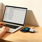 Baseus Digital LED Display 2-in-1 vezeték nélküli töltő 20W, fekete + 3A USB Type-A – USB Type-C,  1m kábel