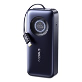 Baseus EnerCore CR11 gyorstöltő powerbank 20000mAh, 67W, beépített USB Type-C automata behúzós kábel, fekete