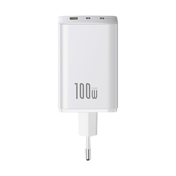 Baseus EnerFill FE11 hálózati gyorstöltő 100W, 2×USB Type-C + 1×USB Type-A, fehér