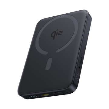 Baseus EnerFill FM12 Qi2 Magnetic vezeték nélküli gyorstöltő powerbank 10000 mAh, 22.5W, fekete + USB Type-C, 30cm kábel