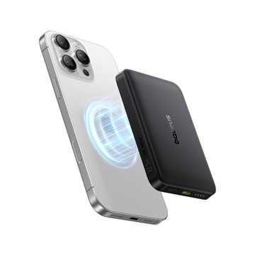 Baseus EnerFill FM12 Qi2 Magnetic vezeték nélküli gyorstöltő powerbank 10000 mAh, 22.5W, fekete + USB Type-C, 30cm kábel