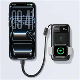 Baseus EnerFill FT31 gyorstöltő powerbank & Apple Watch 10000mAh 45W, beépített USB Type-C kábel, fekete