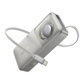 Baseus Free2Pull gyorstöltő powerbank 10000 mAh, 30W, beépített USB Type-C kábel, szürke