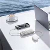 Baseus Free2Pull gyorstöltő powerbank 10000 mAh, 30W, beépített USB Type-C kábel, szürke