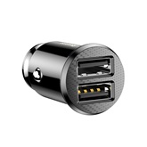 Baseus Grain autóstöltő 3,1 A, 2×USB Type-A, fekete