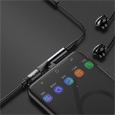 Baseus L41 USB Type-C – USB Type-C/3,5 mm jack audió és táp adapter, fekete