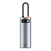 Baseus Metal Gleam 7-in-1 USB Type-C HUB dokkoló állomás, szürke
