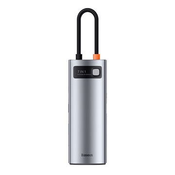 Baseus Metal Gleam 7-in-1 USB Type-C HUB dokkoló állomás, szürke