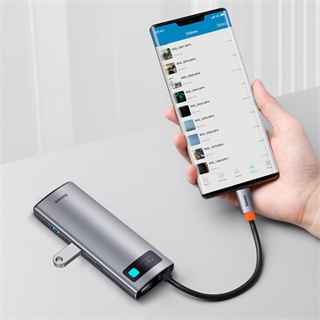 Baseus Metal Gleam 7-in-1 USB Type-C HUB dokkoló állomás, szürke