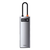 Baseus Metal Gleam 8-in-1 USB Type-C HUB dokkoló állomás, szürke