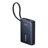 Baseus PicoGo gyorstöltő powerbank 10000 mAh, 45W, beépített USB Type-C kábel, fekete