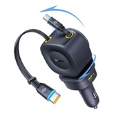 Baseus PrimeTrip VR2 Max autós gyorstöltő 100W, 3×USB Type-C + 1×USB Type-A, 2×automata behúzós kábel, fekete
