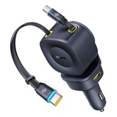 Baseus PrimeTrip VR2 Max autós gyorstöltő 100W, 3×USB Type-C + 1×USB Type-A, 2×automata behúzós kábel, fekete