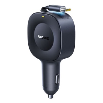 Baseus PrimeTrip VR2 autós gyorstöltő 30W, USB Type-C + USB Type-C automata behúzós kábel, fekete