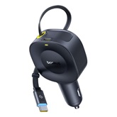 Baseus PrimeTrip VR2 autós gyorstöltő 30W, USB Type-C + USB Type-C automata behúzós kábel, fekete