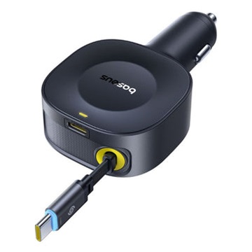 Baseus PrimeTrip VR2 autós gyorstöltő 30W, USB Type-C + USB Type-C automata behúzós kábel, fekete