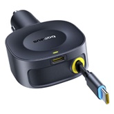 Baseus PrimeTrip VR2 autós gyorstöltő 30W, USB Type-C + USB Type-C automata behúzós kábel, fekete