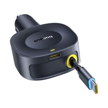 Baseus PrimeTrip VR2 autós gyorstöltő 30W, USB Type-C + USB Type-C automata behúzós kábel, fekete