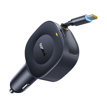 Baseus PrimeTrip VR2 autós gyorstöltő 30W, USB Type-C + USB Type-C automata behúzós kábel, fekete