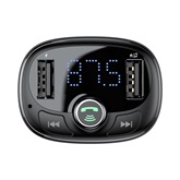 Baseus S-09 FM transzmitter, zenelejátszó, autós töltő, fekete