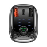 Baseus S-13 FM transzmitter, zenelejátszó, autós gyorstöltő, fekete