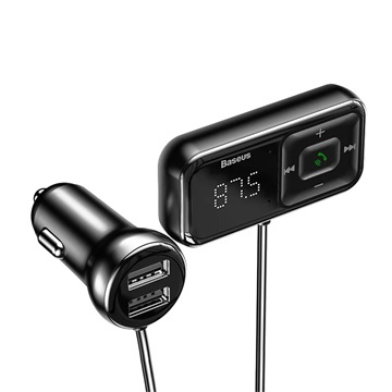 Baseus S-16 FM transzmitter, zenelejátszó, autós töltő, fekete