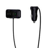 Baseus S-16 FM transzmitter, zenelejátszó, autós töltő, fekete
