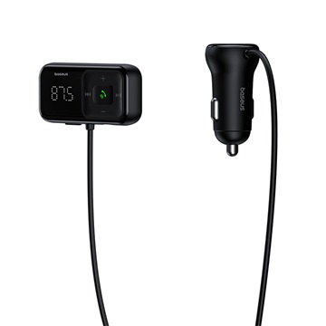 Baseus S-16 FM transzmitter, zenelejátszó, autós töltő, fekete