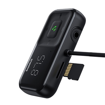 Baseus S-16 FM transzmitter, zenelejátszó, autós töltő, fekete