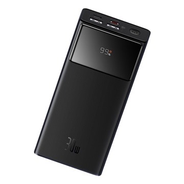 Baseus Star-Lord gyorstöltő powerbank 30000 mAh, 30W, fekete + 3A USB Type-A – Type-C, 30cm kábel