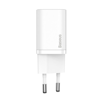 Baseus Super Si hálózati gyorstöltő 25W, USB Type-C, fehér + 3A USB Type-C, 1m kábel