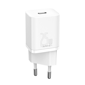 Baseus Super Si hálózati gyorstöltő 25W, USB Type-C, fehér + 3A USB Type-C, 1m kábel