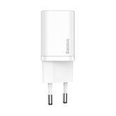 Baseus Super Si hálózati gyorstöltő 30W, USB Type-C, fehér