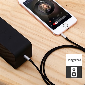 Baseus Yiven M30 3,5 mm jack sztereó audió kábel, 1,5 m, fekete/ezüst