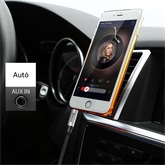 Baseus Yiven M30 3,5 mm jack sztereó audió kábel, 1,5 m, fekete/ezüst