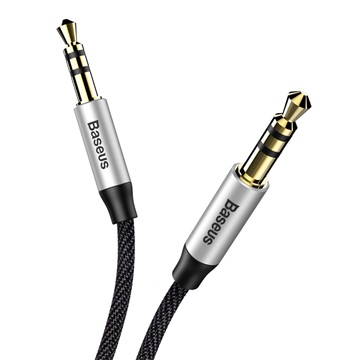 Baseus Yiven M30 3,5 mm jack sztereó audió kábel, 1 m, fekete/ezüst