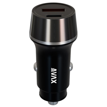 AVAX CC304B CARLY USB-C (PD3.0)+USB-A (QC) 38W autós töltő, fekete