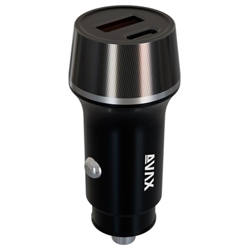 AVAX CC304B CARLY USB-C (PD3.0)+USB-A (QC) 38W autós töltő, fekete