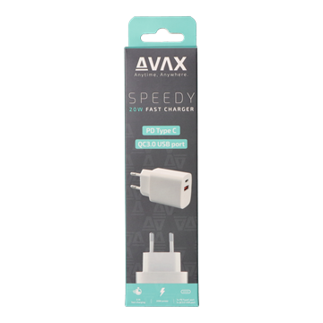 AVAX CH320 SPEEDY Hálózati fali töltő USB + Type C, 20W