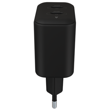 AVAX CH602B SPEEDY+ 2x Type C  (PD) 45W gyors hálózati töltő, fekete