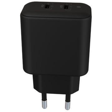 AVAX CH602B SPEEDY+ 2x Type C  (PD) 45W gyors hálózati töltő, fekete