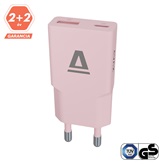 CHG AVAX CH641P NANO SLIM 30W töltő adapter USB-C (PD3.0)+USB-A (QC3.0), rózsaszín