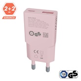AVAX CH641P NANO SLIM 30W töltő adapter USB-C (PD3.0)+USB-A (QC3.0), rózsaszín