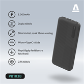 AVAX PB103B LIGHTY Type-C Powerbank 8.000mAh, fekete