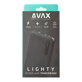 AVAX PB104B LIGHTY Type-C Powerbank 10.000mAh, fekete