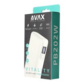 AVAX PB202W VITALITY PD/Type C 65W+QC 18W gyorstöltő Powerbank 20.000mAh, fehér