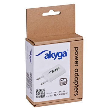 Akyga AK-CH-03 USB-s hálózati töltő - Fehér