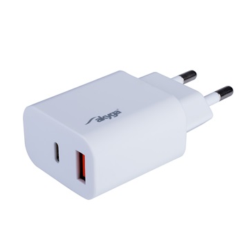 Akyga AK-CH-12 USB-A +USB-C PD 5-12V / max. 3A 18W Quick Charge 3.0 hálózati töltő