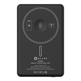 Alcor MS10000 Qi2 MagSafe Mágneses, vezeték nélküli vésztöltő, 10000 mAh, 20 W - fekete