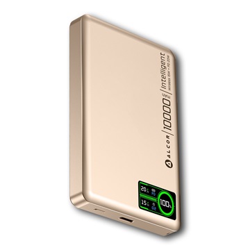 Alcor MS10000 Qi2 vezeték nélküli vésztöltő / külső akkumulátor 10000 mAh, 20 W - rózsa arany